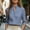 Blue, variant on Women's Band Collar 3/4 Sleeve Blouse with Notched V-Neck Opening and Clean Minimalist Design, Relaxed Fit Soft Polyester Casual Office Top for Summer Workdays