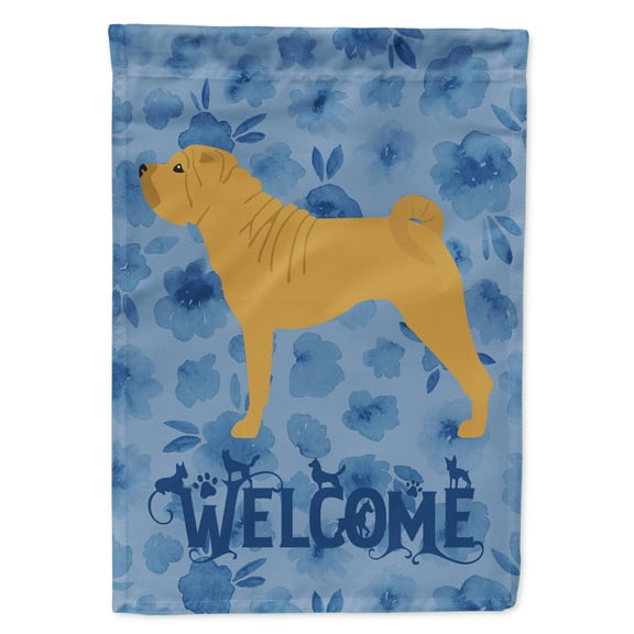 Carolines Treasures CK6179GF Shar Pei Welcome Flag Garden Size Small multicolor