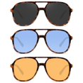 thumbnail image 1 of YDAOWKN Gafas de sol de aviador cuadradas retro para mujer y hombre, gafas de sol vintage de los años 70 con doble puente, 1 of 1