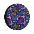 thumbnail image 1 of Fotbe Colorful Butterflies Funda de Llanta de Repuesto con Estampado, Engrosada, Ajuste Universal para Jeep, Remolque, RV, SUV, Camión-15 inch, 1 of 6