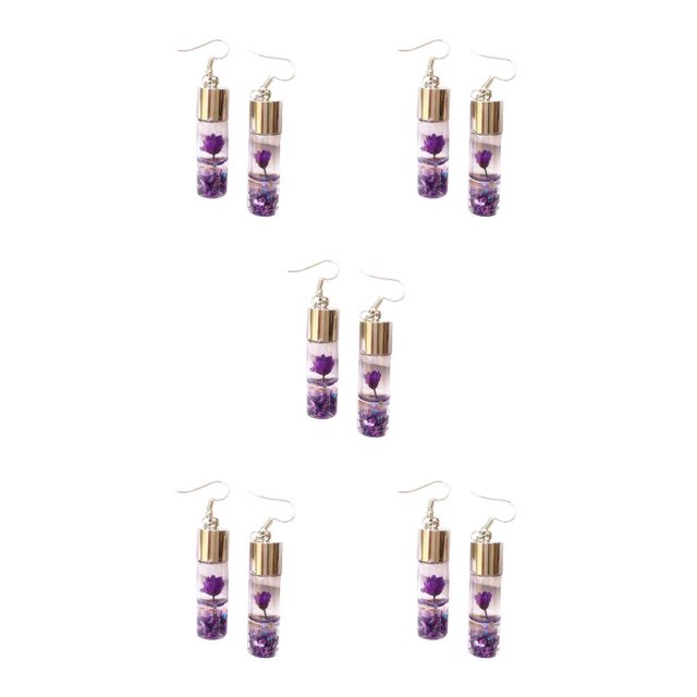 Pendientes colgantes Qarigey joyería de compromiso mujer morado Type2 NO2