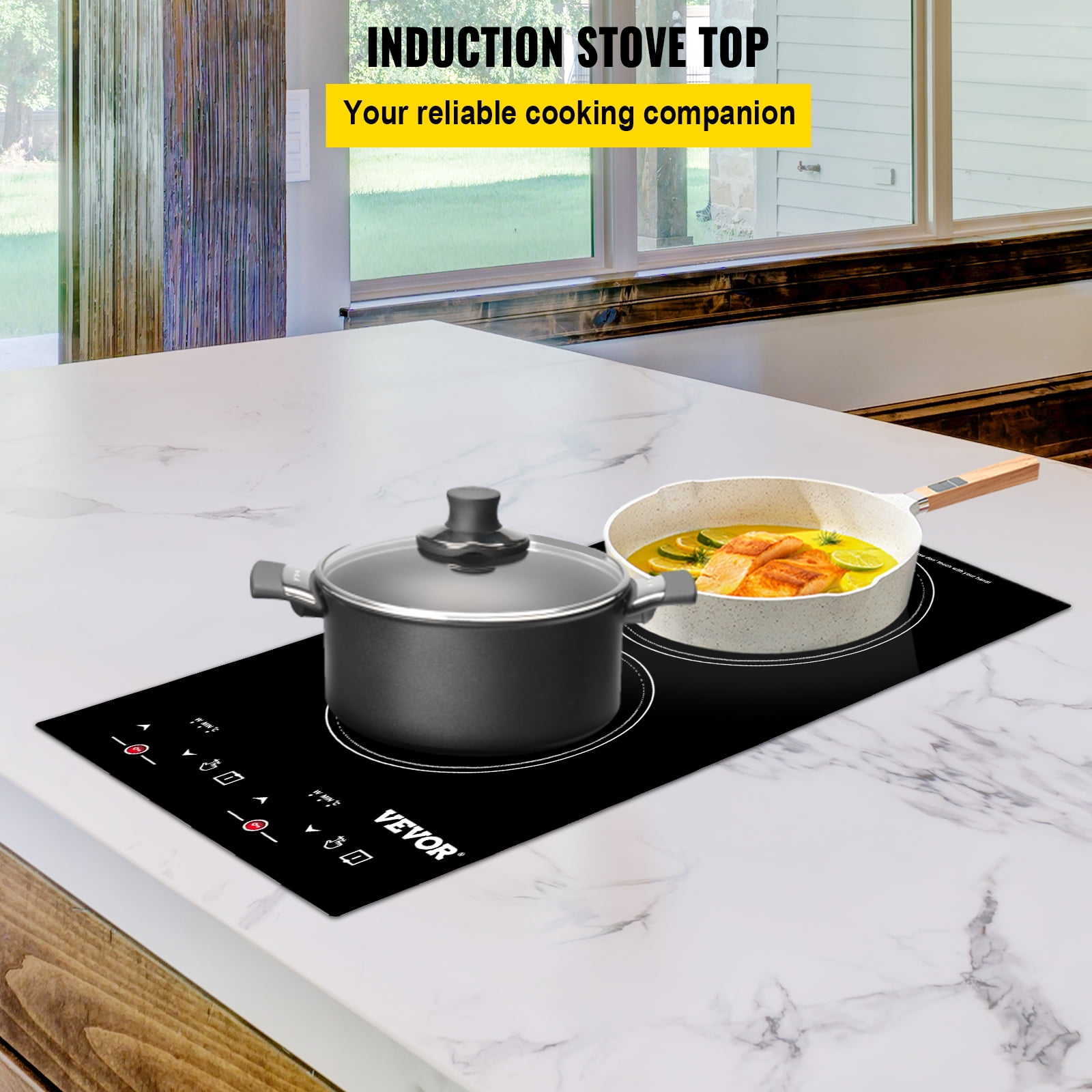 24 Inch Electric Cooktop, 3 Burners Radiant Electric Stove Top 110V, 2600W  Ceramic Electric Stove with Timer, Child Safety Lock, Sensor Touch