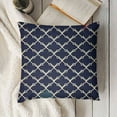 thumbnail image 3 of YINGXI  Navy Blue Throw Pillow Cushion Cover, Navy Inspired Sailor Knot Pattern Illustration Nautical Abstract Design, Decorative Square Accent Pillow Case,Blue Cream 20x20in, 3 of 5