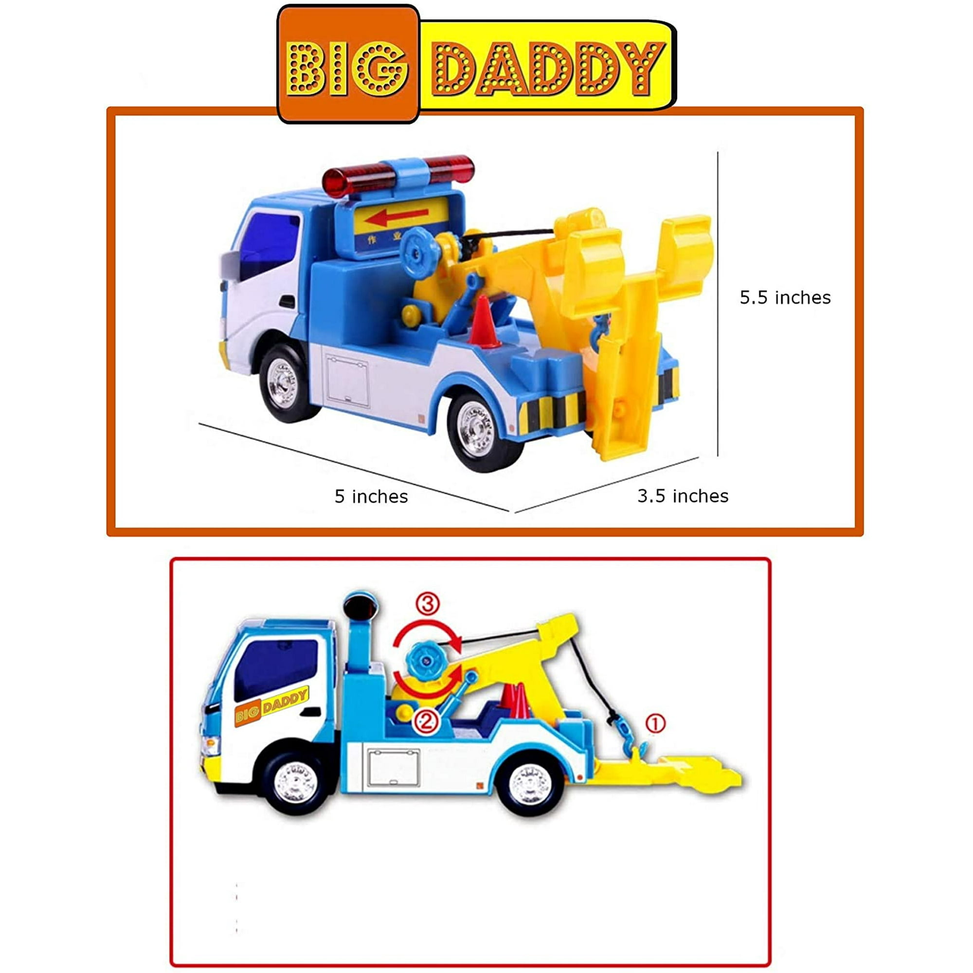 Big Daddy Police Wrecker Truck and Toy Car Combo Set Tow Truck Toy Includes A Tire Plate for Safe Towing, Big-daddy Police Wrecker & Car Combo.., By Visit the Big Daddy Store