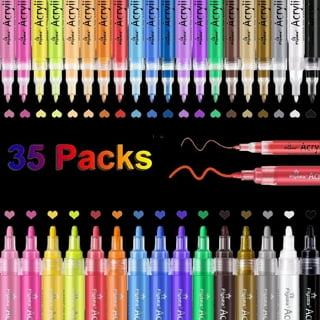 PINTAR Acrylic Paint Markers Medium Point - Medium Point Paint Markers -  Acrylic Paint Markers Set - Acrylic Paint Pens for Rock Painting, Wood,  Glass, Leather, Shoes - Pack of 14, 5.0 mm 