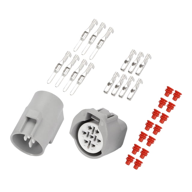 Conector impermeable de 7 pines para faros, impermeable para Toyota, 1 juego de plástico gris