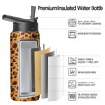 thumbnail image 2 of Leopard Print Insulated Stainless Steel Water Bottle with Straw & Cleaning Brush – 18 Oz | Leakproof, BPA-Free, 304 Stainless Steel, Wide Mouth, Travel Mug for Car, Gym, Office, 2 of 5