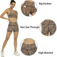 thumbnail image 4 of OUYISHANG Yoga Shorts for Women with Pockets, High Waisted Workout Volleyball Cheetah Shorts Yellow Leopard S, 4 of 6