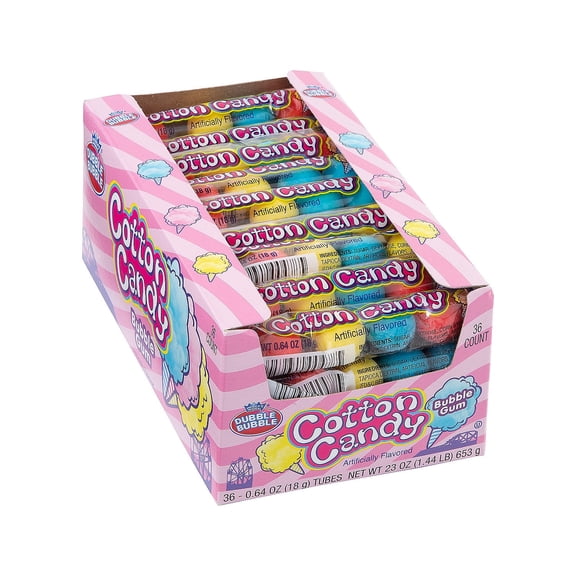 Dubble Bubble Cotton Candy Gumball Tubes - 36 piece