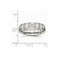 thumbnail image 2 of Stainless Steel Brushed Half Round CZ Ring, 2 of 10