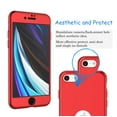 thumbnail image 3 of Apple iPhone SE 2020 Case, iPhone SE 2020 (4.7 Pouces) Case Sturdy, Hard Plastic Case 360 Full Body Shockproof Protection With Tempered Glass Screen Protector Case for iPhone SE2 2020 -Red, 3 of 8