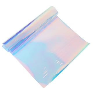 PVC Holographic Sheet Transparent Iridescent Opal Roll Vinyl Rainbow Glossy  Clear Film Mirrored Foil Laser Fabric for Craft Cutters Shoes Bag Sewing  Patchwork Window Blue 