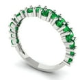 thumbnail image 2 of 0.98 ctw Wedding Band for Women - 14K White Gold Simulated Emerald Stackable Eternity Ring, 2 of 6