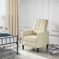 thumbnail image 3 of Alden Design Modern Tufted Fabric Push Back Recliner with Pocket Spring, Beige, 3 of 10