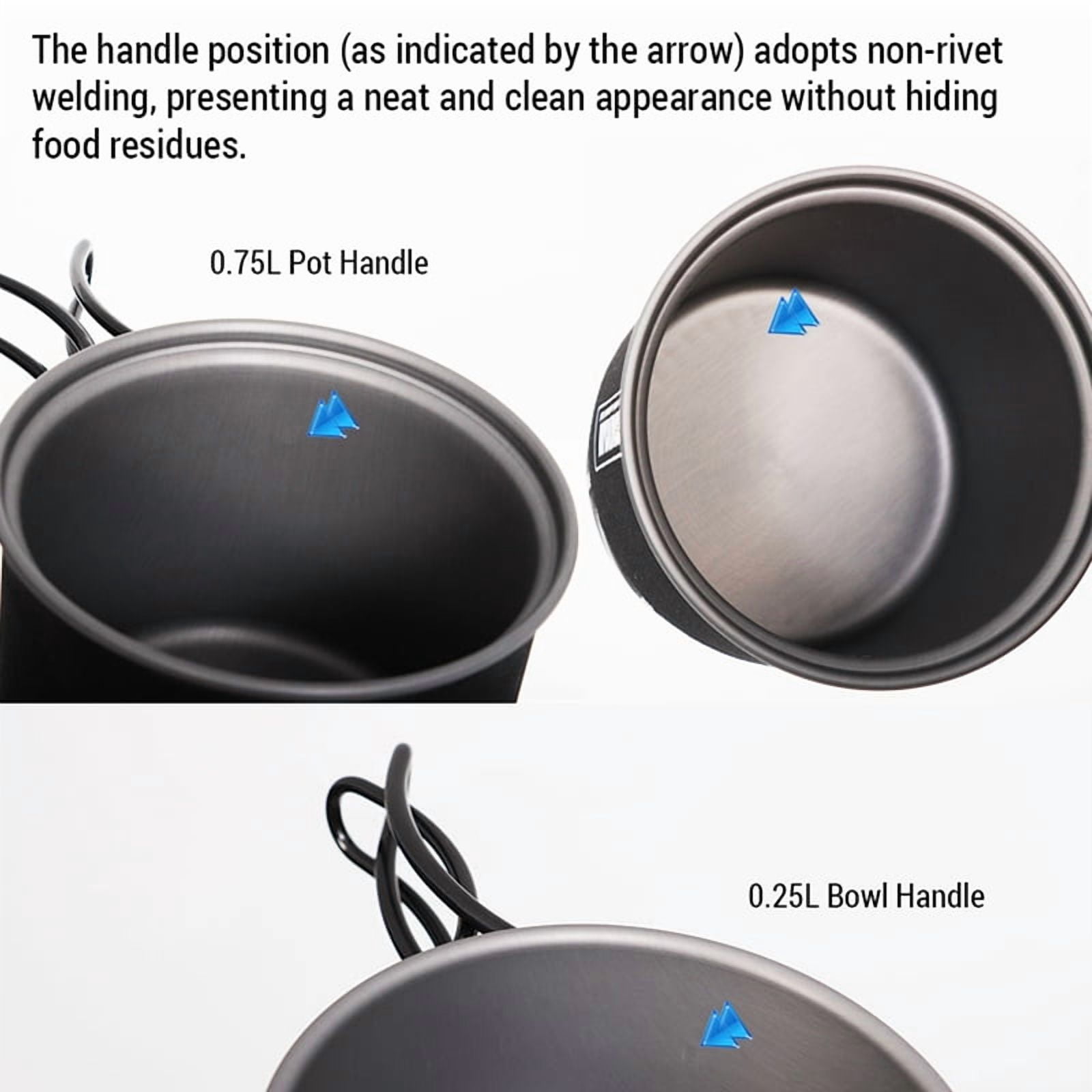 Camping Cookware Set with Windproof Outdoor Stove Light Weight Camping Pot Kit for Outdoor Cooking Hiking Backpacking