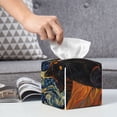 thumbnail image 6 of Picia Starry Night Cat Guitarist A Pattern Tissue Box Cover,PVC Leather Square Holder,Tissue Box Holder with Magnetic Bottom,Facial Paper Organizer Dispenser-5.2"X5.2"X5.2", 6 of 8