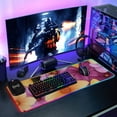 thumbnail image 6 of Purple and Orange Flowers Wireless Charging RGB Gaming Mouse Pad Large Keyboard Mat Rubber Base 13 Light Modes, 6 of 6