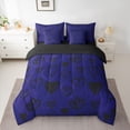 thumbnail image 2 of Feelyou Women Love Heart Bedding Comforter Set 7pcs, Dreamy Blue Cartoon King Bedding Sets, Modern Fashion Style Reversible Bed Sheets, Lightweight Room Decor, 2 of 7