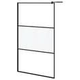 thumbnail image 2 of vidaXL Walk-in Shower Wall with Shelf Black 45.3"x76.8" ESG Glass&Aluminum, 2 of 8