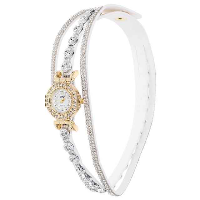 Reloj de pulsera vintage con perlas de moda, elegante reloj de cuarzo, regalo de cumpleaños para mujer (blanco)