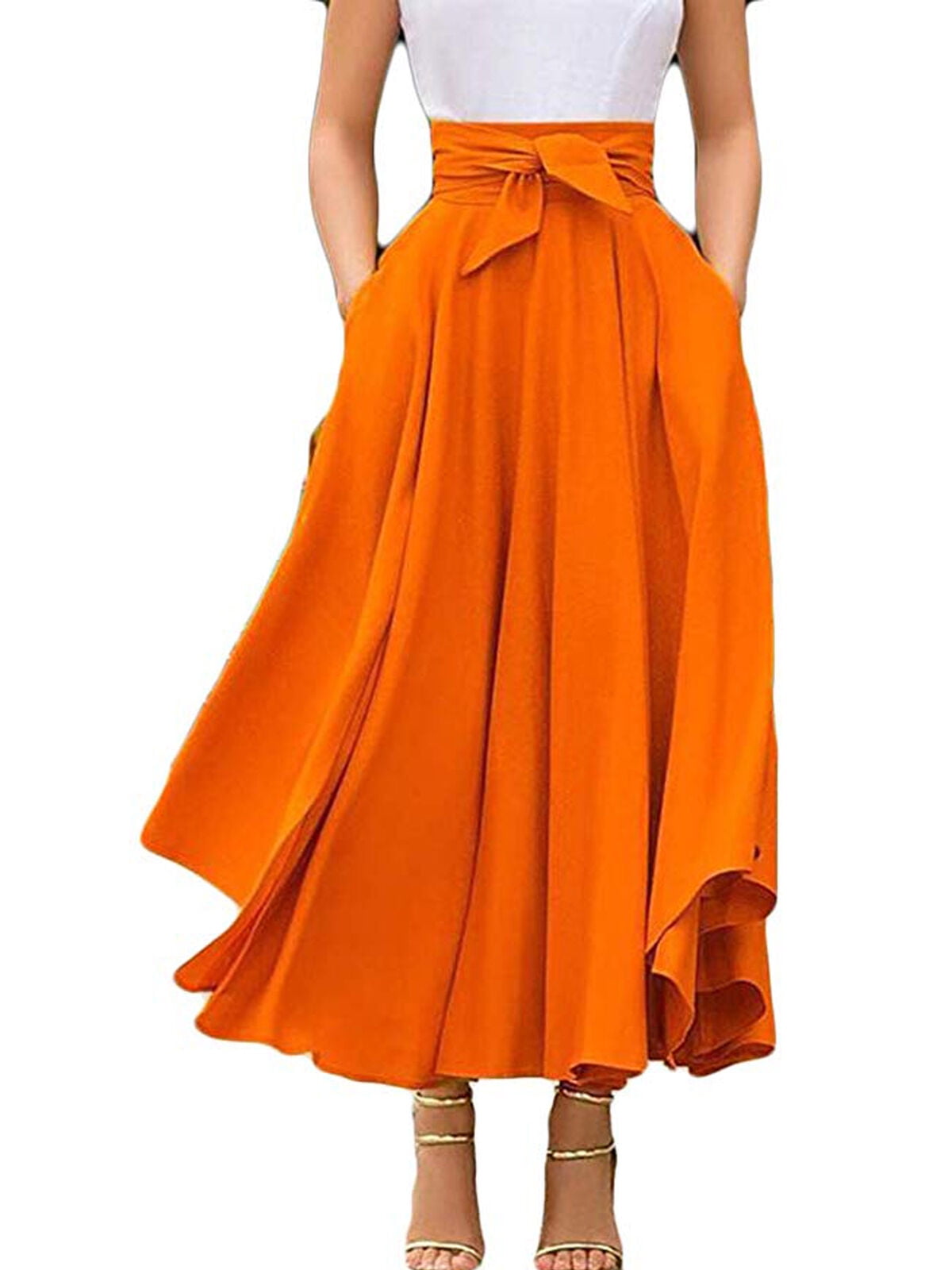 women's full length pleated skirt