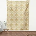 thumbnail image 4 of Ivory Fabric by the Yard, Vintage Baroque Pattern with Curved Flower Lines Rococo Style Ornate Art, Decorative Upholstery Fabric for Chairs & Home Accents, Cream Pale Brown by Ambesonne, 4 of 5
