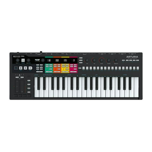 Arturia KeyStep Pro Black Edition Hardware Keyboard Controller with 37 Keys, Compact Size, OLED Display, and Analog Lab Intro and Ableton Live Lite Software