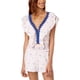 thumbnail image 1 of Love Fire Blusa con volantes y ribete de encaje para mujer, blanco, extragrande, 1 of 1