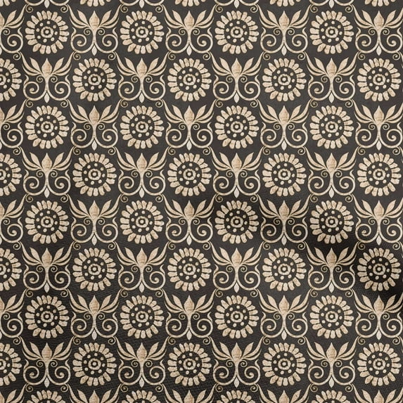 oneOone Cotton Jersey Brown Fabric Aian Batik Sewing Fabric By The Yard Printed Diy Clothing Sewing Supplies 58 Inch Wide