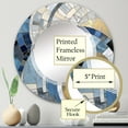 thumbnail image 3 of Designart "Constructing Blue Realms in Blue and Gold I" Abstract Shapes Round Wall Mirror - Modern Oval Printed Decorative Oversized Mirror - Multiple Color Options, 3 of 4
