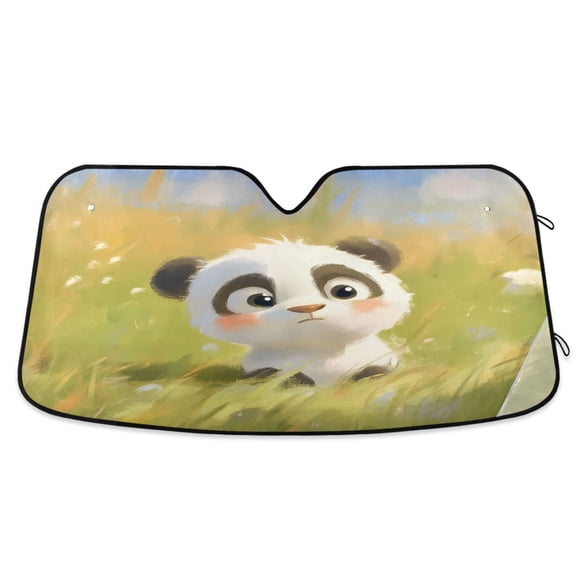 Lovely Panda Baby Car Windshield Sun Shade Foldable Car Front Window Visor Heat and UV Protection 53x23.5