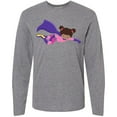 thumbnail image 3 of Inktastic African American Girl, Purple Cape, Superhero Girl Long Sleeve T-Shirt, 3 of 5
