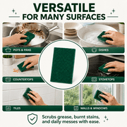 40 Pcs Reusable Scouring Pads, 4x6 in Green Dish Scrubber Scouring Pads for Dishwashing, Kitchen Cleaning and Stainless Steel Grill Maintenance