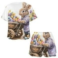 thumbnail image 3 of Easter Bunnies Rabbits Women's Ruffle Short Sleeve Tops And Shorts Cute Peeps Bunny Pajamas Sets, 3 of 7