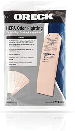 Genuine Oreck HEPA Filtration Odor Fighting Magnesium LW100 Bags 3 Pack 