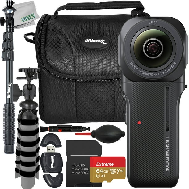 Insta360 ONE RS 1Inch 360 Edition Camera with Essential Accessory Bundle SanDisk 64GB Extreme