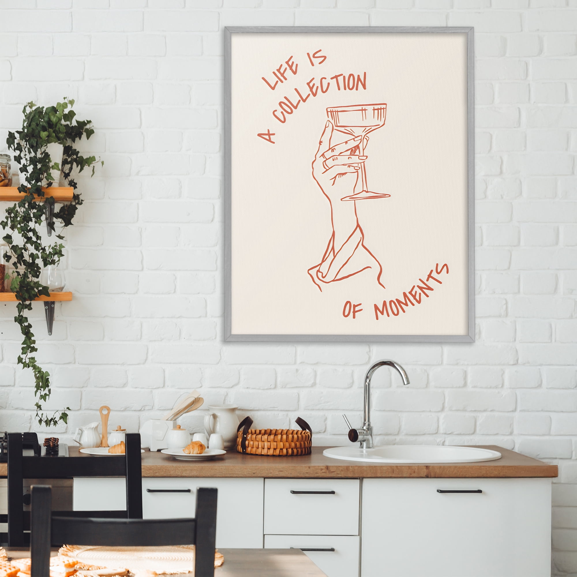 Stupell Industries Life Is A Collection of Moments Toast Gray Framed Giclee Art, design by The Prints Vibe