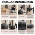 thumbnail image 5 of Bean Bag Chair 4FT,  Large Memory Foam Filled Chair for Adults and Teens, Soft Sofa with Removable Flannel Cover, Round Couch for Living Room Bedroom College Dorm, 5 of 8