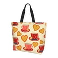 thumbnail image 2 of Fuzoiu Cups of Tea Print Tote Bags for Women,Shoulder Bag, Gym Tote,Top Handle Ladies Shoulder Bags for Work Beach Travel and Shopping Grocery, 2 of 9