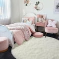 thumbnail image 1 of Nvzi Ivory Round Rug for Bedroom,Fluffy Circle Rug 23.6*23.6in,Shaggy Circular Rug for Nursery Room,Fuzzy Plush Rug for Dorm, 1 of 5
