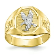 10k Yellow Gold Meneagle Band Ring Size 10.00 Man Eagle Fine Jewelry For Dad Mens Gifts For Him