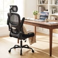 thumbnail image 2 of Costway Mesh Office Chair with Adaptive Lumbar Support Flip-up Padded Armrests Headrest, 2 of 10