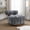 Blue + Chenille + Engineered Wood + Foam+Spring + Contemporary, variant on Contemporary Style 1pc Accent Chair Cylindrical Backrest High Density Foam Zebra Strip Fabric Midnight Blue Finish Primary Living Room