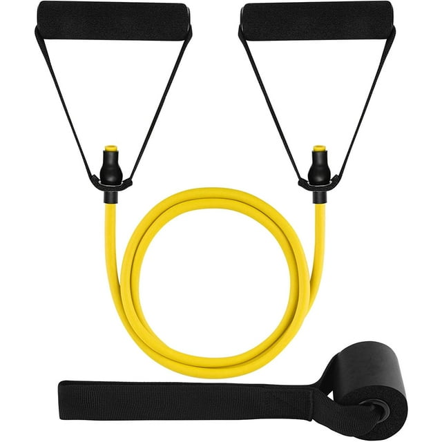 Single Resistance Bands with Handles - Exercise Bands Workout Bands Weight Bands for Physical Therapy, Resistance Training, Home Workouts, Door Anchor and Workout Guide Included