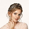 thumbnail image 2 of Diadema Ancha Elástica Unique Bargains con Nudo Patrón de Leopardo Marrón, 2 of 7