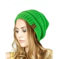 thumbnail image 1 of HAT20A Bonnet Tricoté Extensible Doux et Chaud, Néon Lime, 1 of 2