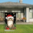 thumbnail image 3 of JOOCAR Christmas Cat with Santa Hat Garden Flag for Winter Christmas Home Outdoor Garden Yard Door Decor 12x18 inch, 3 of 5