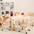 thumbnail image 7 of Danolapsi Kids Table and Chairs Set, Height Adjustable Desk With 4 Seats for Ages 2-10,Arts & Crafts Table,Graffiti Desktop, Non-Slip Legs, Max 300lbs, Children Multi-Activity Table for Classrooms, 7 of 7