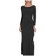 thumbnail image 1 of Gibobby Vestidos de fiesta elegantes Vestido largo sin espalda Sexy con abertura en el cuello redondo de manga larga de Color sólido de otoño e invierno para mujer(Negro,CH), 1 of 5