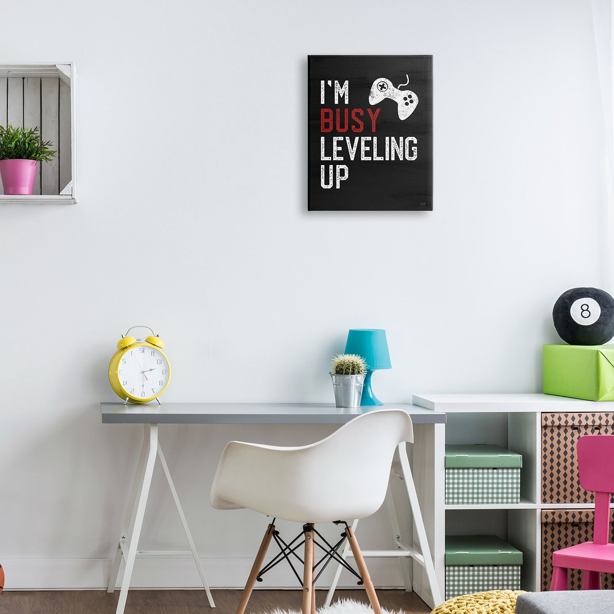 Stupell Industries Busy Leveling Up Video Game Controller Sign, 16 x 20, Design by Lux + Me Designs